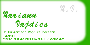 mariann vajdics business card